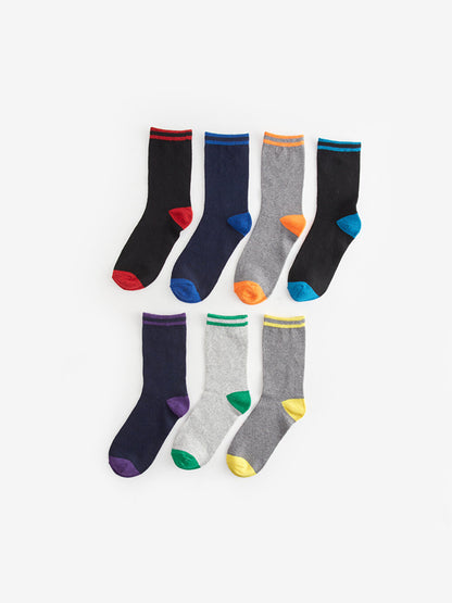 Color Blocked Boy Socks Pack of 7