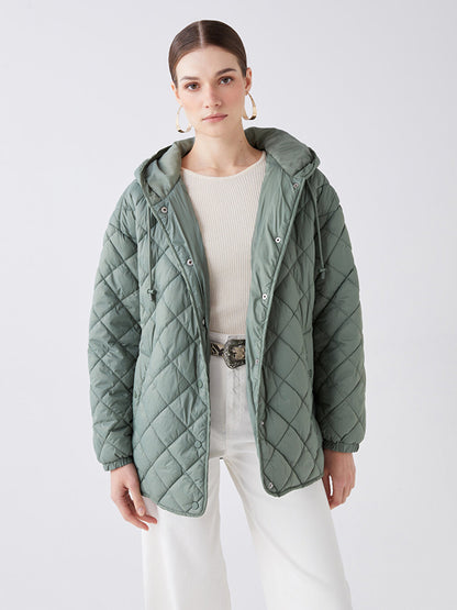 Hooded Quilted Oversize Women's Puffer Jacket