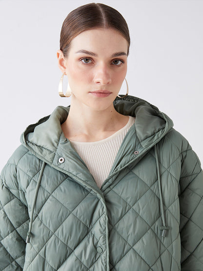 Hooded Quilted Oversize Women's Puffer Jacket