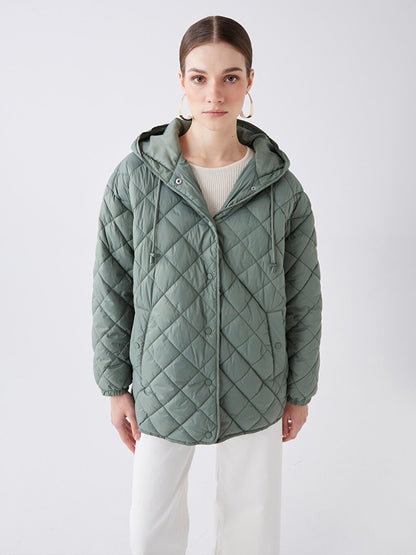 Hooded Quilted Oversize Women's Puffer Jacket