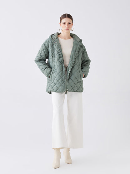 Hooded Quilted Oversize Women's Puffer Jacket