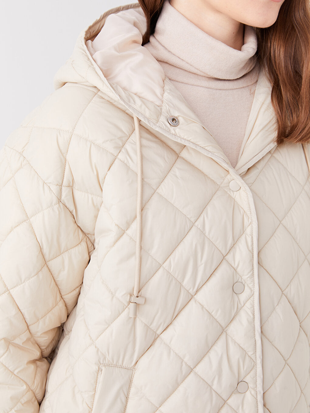 Hooded Quilted Oversize Women's Puffer Jacket