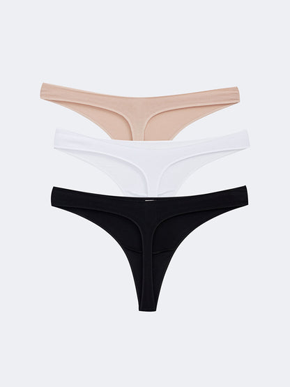 Plain Thong Panties 3 Pack