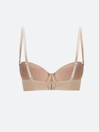 Underwire Half Padded Plain Strapless Bra