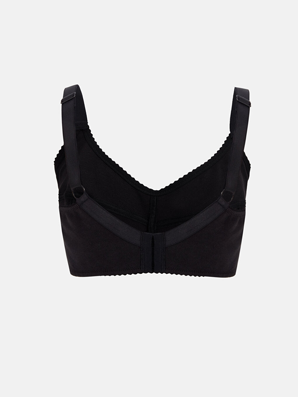 Non-wired, non-padded, flat support bra