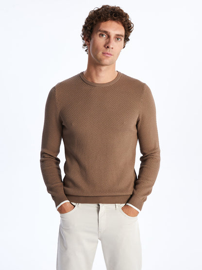 Crew Neck Long Sleeve Men's Knitwear Sweater