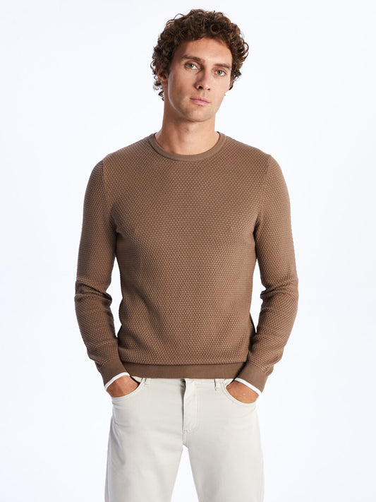 Crew Neck Long Sleeve Men's Knitwear Sweater