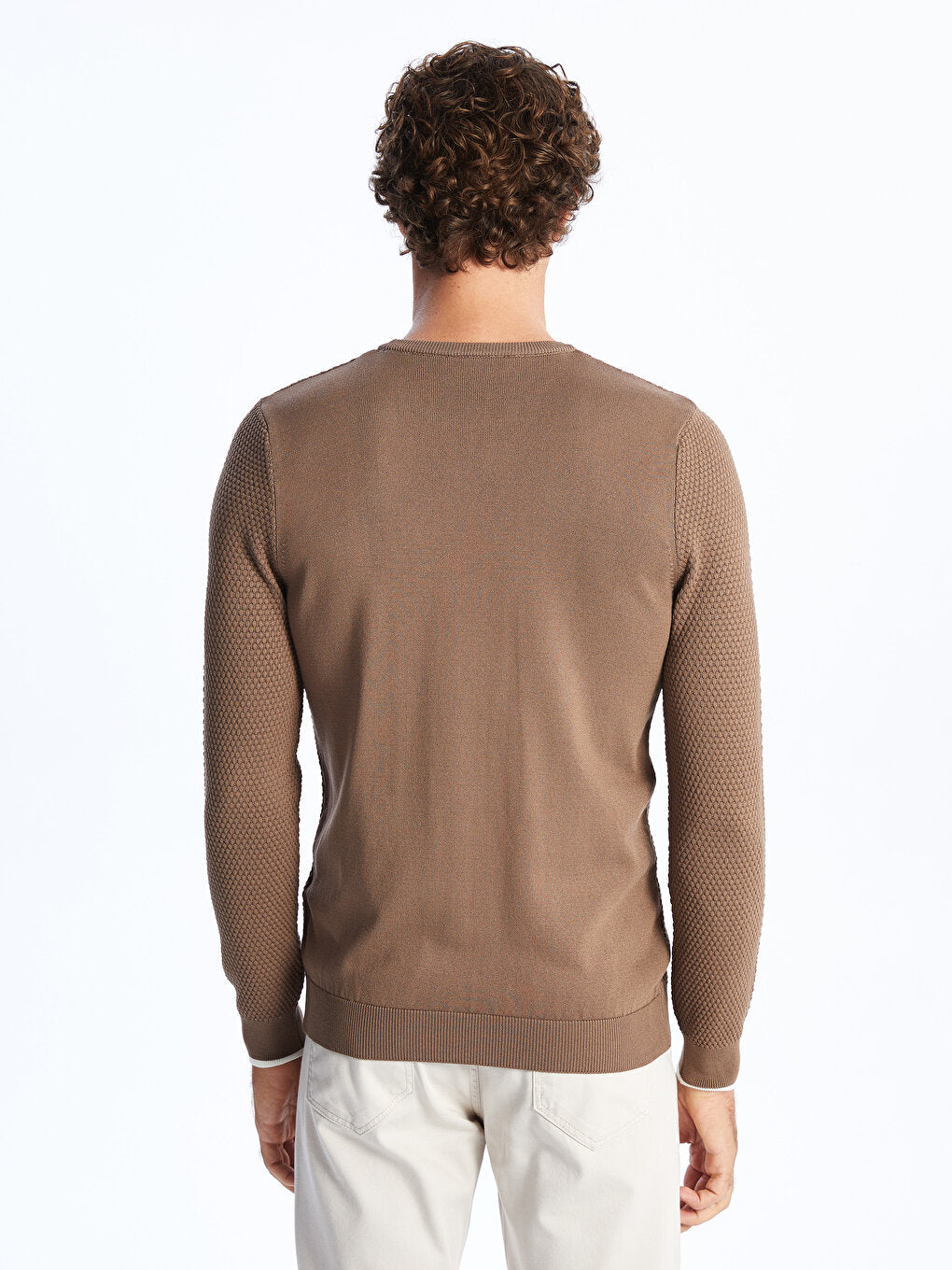 Crew Neck Long Sleeve Men's Knitwear Sweater