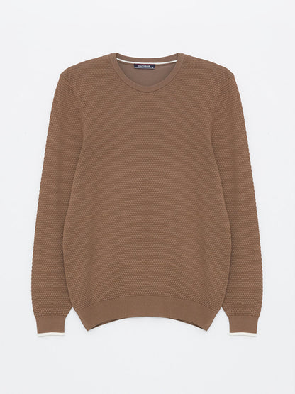 Crew Neck Long Sleeve Men's Knitwear Sweater