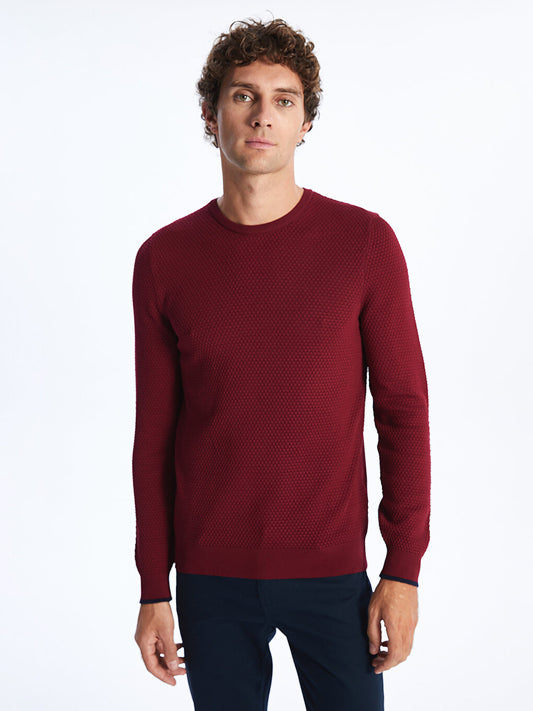 Crew Neck Long Sleeve Men's Knitwear Sweater