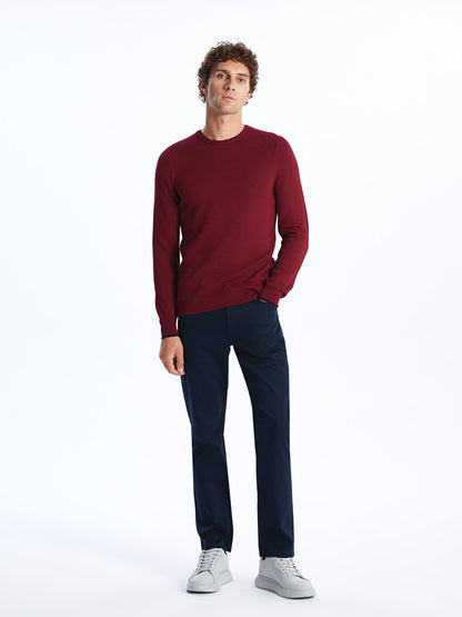 Crew Neck Long Sleeve Men's Knitwear Sweater