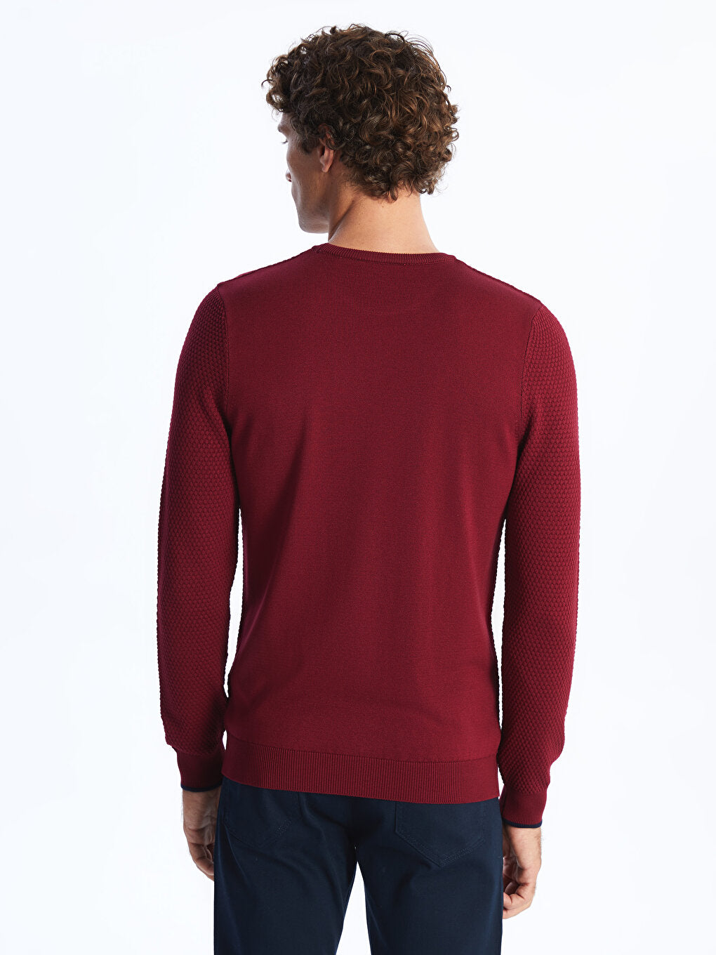 Crew Neck Long Sleeve Men's Knitwear Sweater