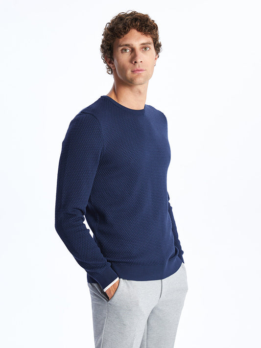 Crew Neck Long Sleeve Men's Knitwear Sweater