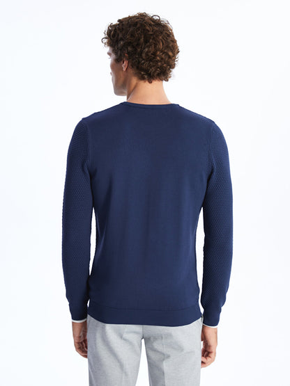 Crew Neck Long Sleeve Men's Knitwear Sweater