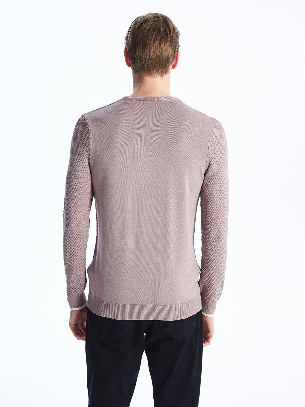 Crew Neck Long Sleeve Men's Knitwear Sweater