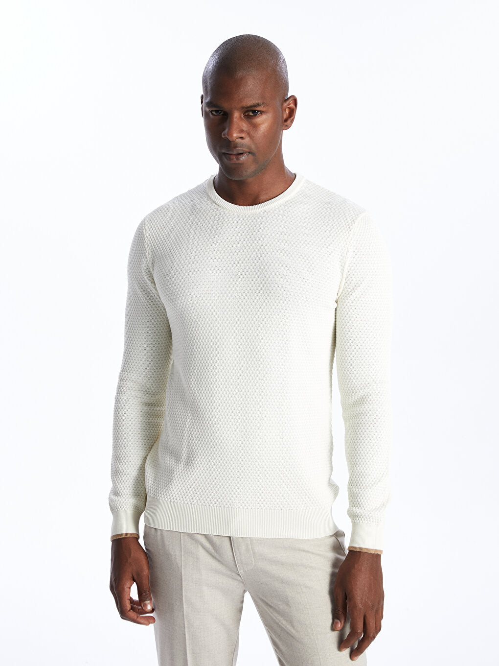 Crew Neck Long Sleeve Men's Knitwear Sweater