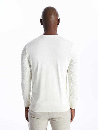 Crew Neck Long Sleeve Men's Knitwear Sweater