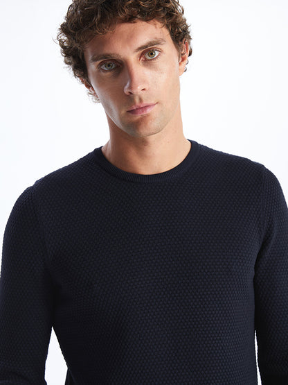 Crew Neck Long Sleeve Men's Knitwear Sweater