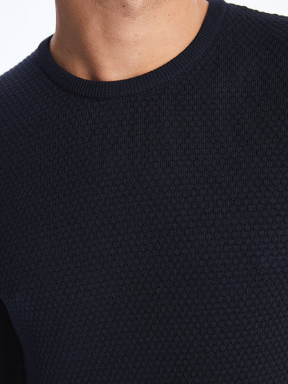 Crew Neck Long Sleeve Men's Knitwear Sweater