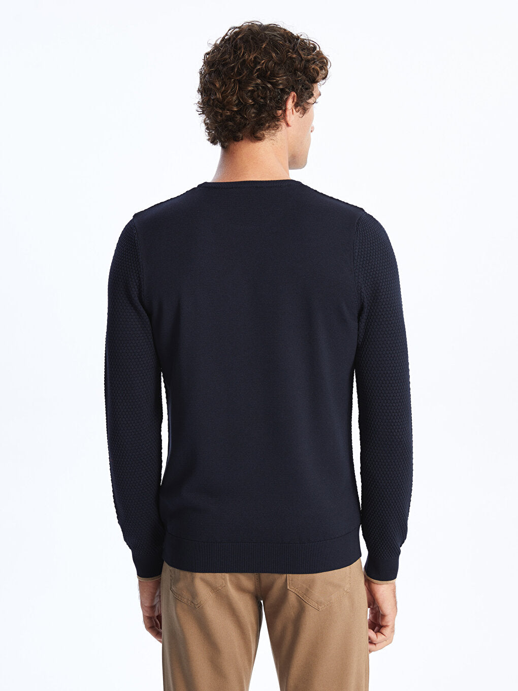 Crew Neck Long Sleeve Men's Knitwear Sweater