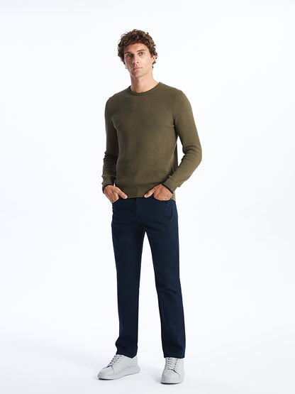 Crew Neck Long Sleeve Men's Knitwear Sweater