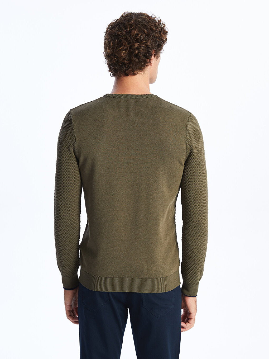 Crew Neck Long Sleeve Men's Knitwear Sweater