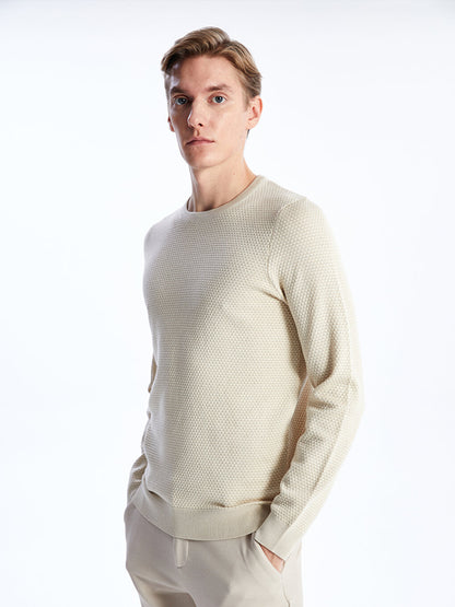 Crew Neck Long Sleeve Men's Knitwear Sweater