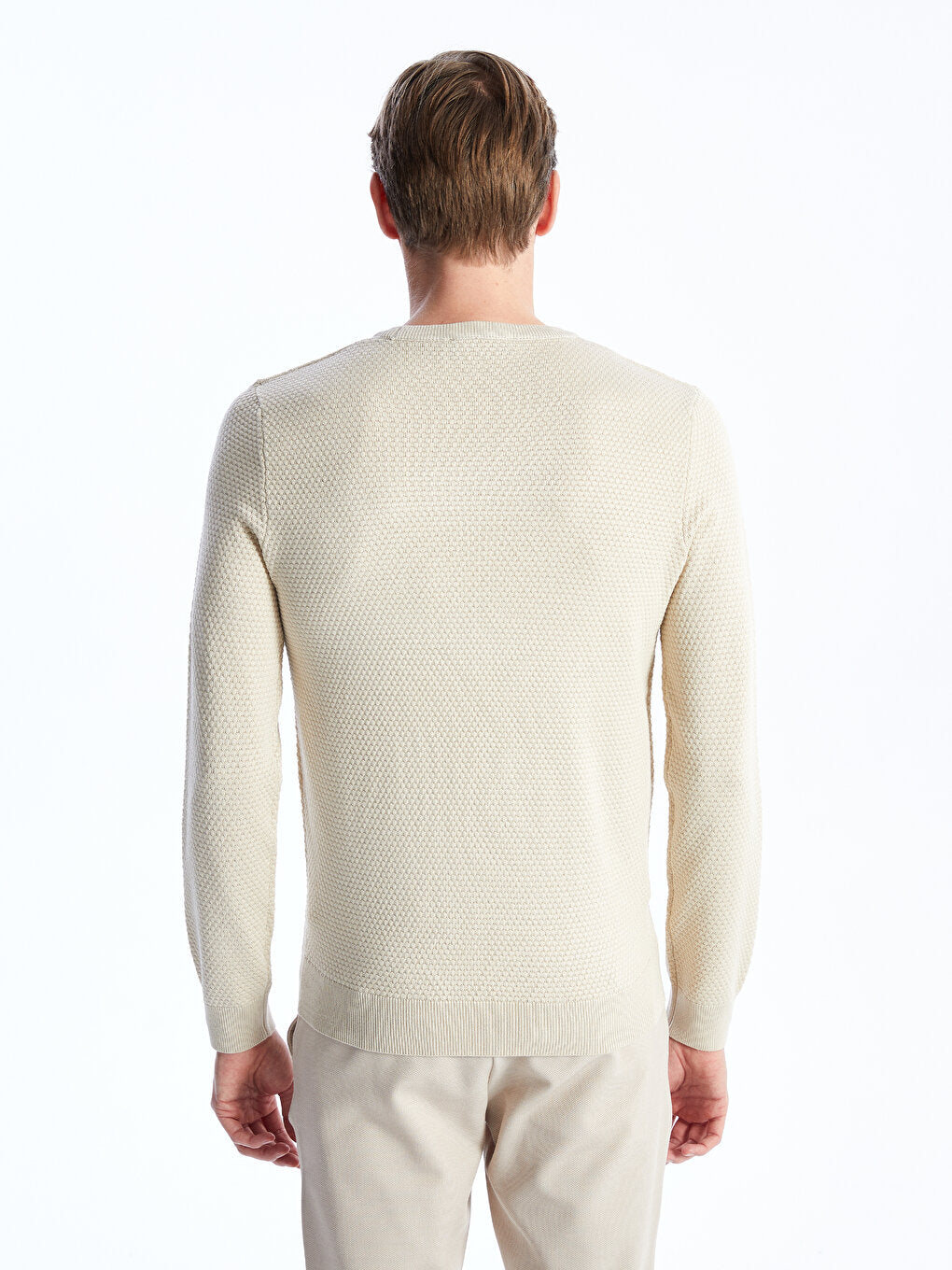 Crew Neck Long Sleeve Men's Knitwear Sweater