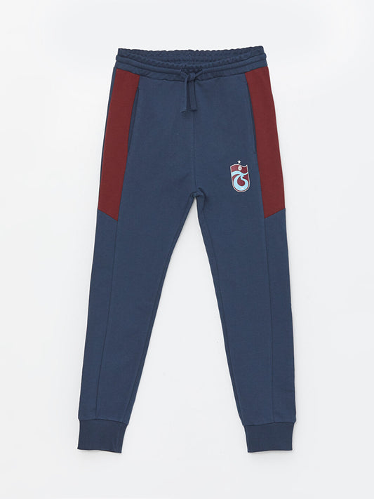 Trabzonspor Printed Boy's Jogger Sweatpants with Elastic Waist