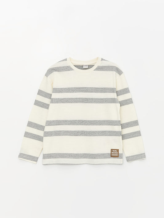 Crew Neck Striped Long Sleeve Boy's T-Shirt