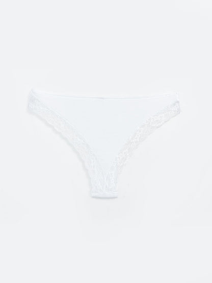 Lace Detailed Brazilian Panties 3 Pack