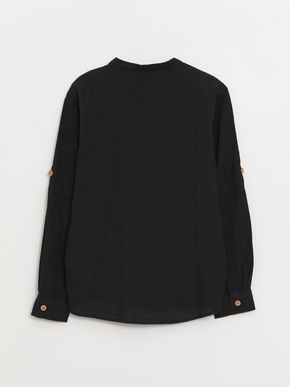 Judge Collar Basic Long Sleeve Boy's Shirt