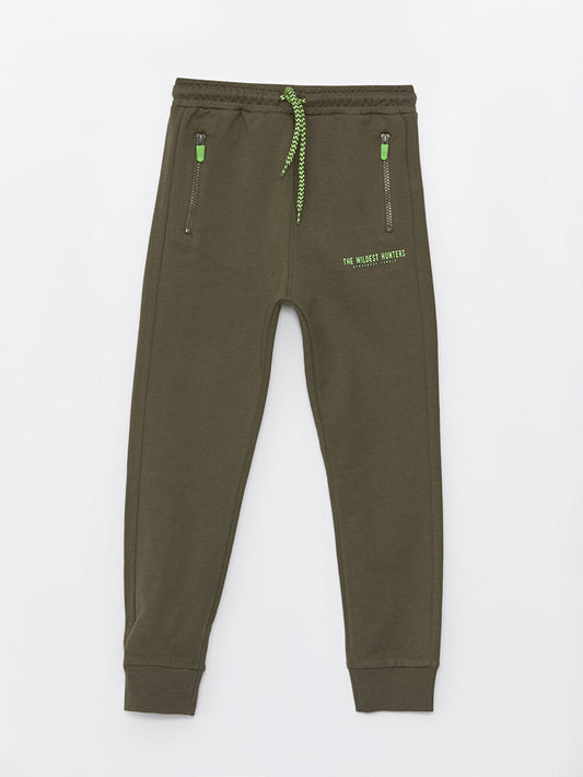 Printed Boys' Jogger Sweatpants with Elastic Waist