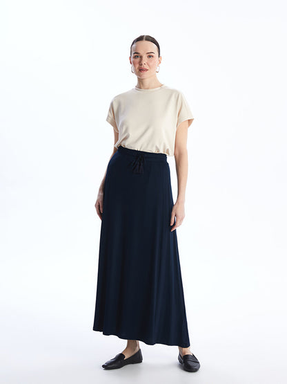 Straight A-Line Women's Skirt with Elastic Waist