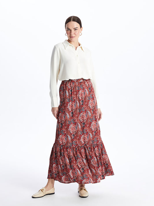 Comfortable Patterned Women's Skirt with Elastic Waist