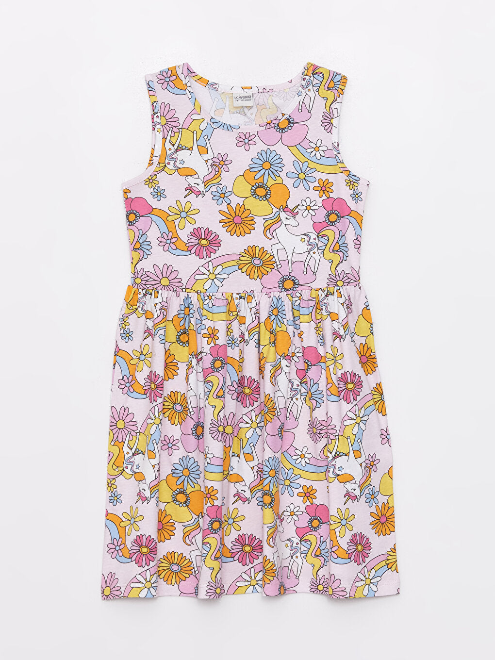 Crew Neck Patterned Girl's Dress