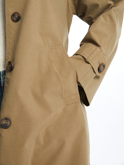 Women's Jacket Collar Plain Trench Coat