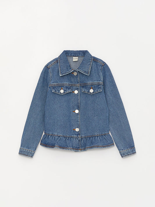 Shirt Collar Girl's Jean Jacket