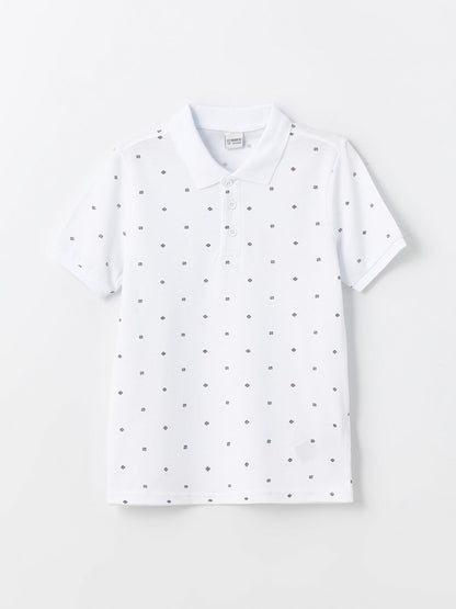 Polo Neck Printed Short Sleeve Boys' T-Shirt