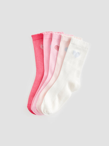 Patterned Girl's Socks 5-pack