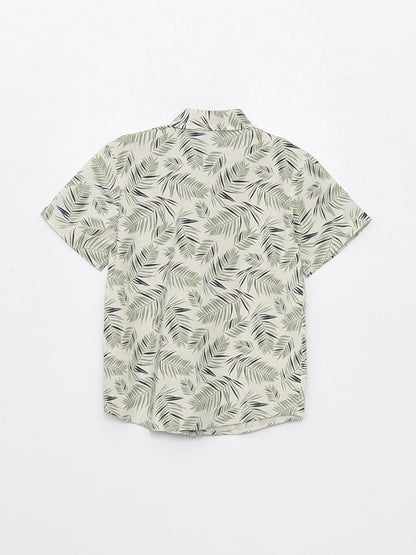 Patterned Linen Blend Boy's Shirt