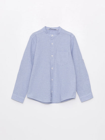 Judge Collar Linen Blend Boy's Shirt