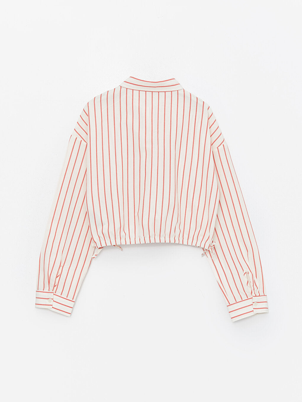 Striped Long Sleeve Girls Crop Shirt