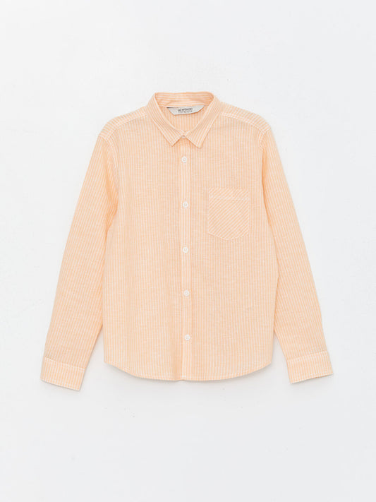 Striped Linen Blend Boy's Shirt