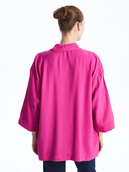 Plain Long Sleeve Oversize Women's Shirt