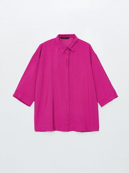 Plain Long Sleeve Oversize Women's Shirt