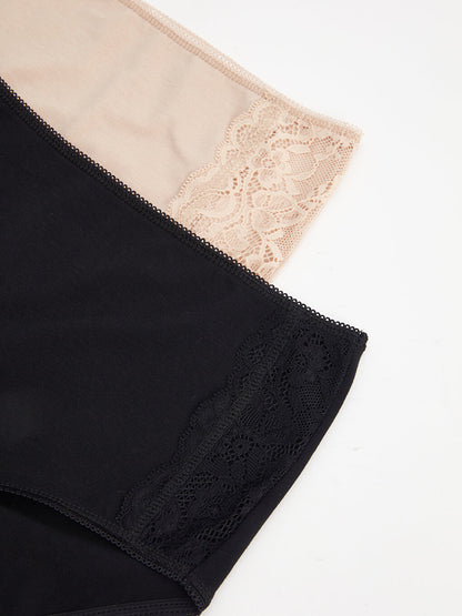 Lace Detailed Classic Panties 2 Pack