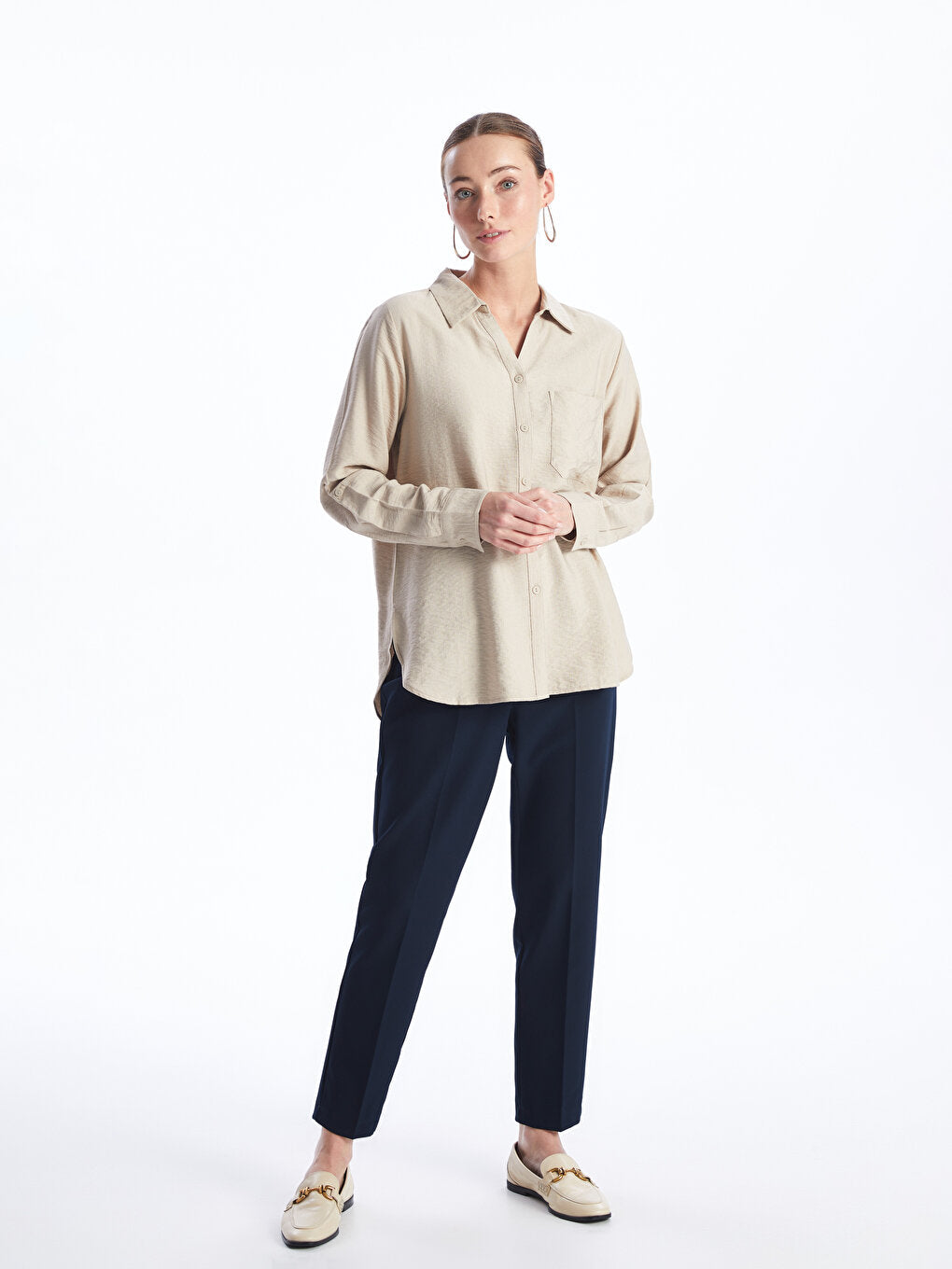 Plain Long Sleeve Women's Shirt