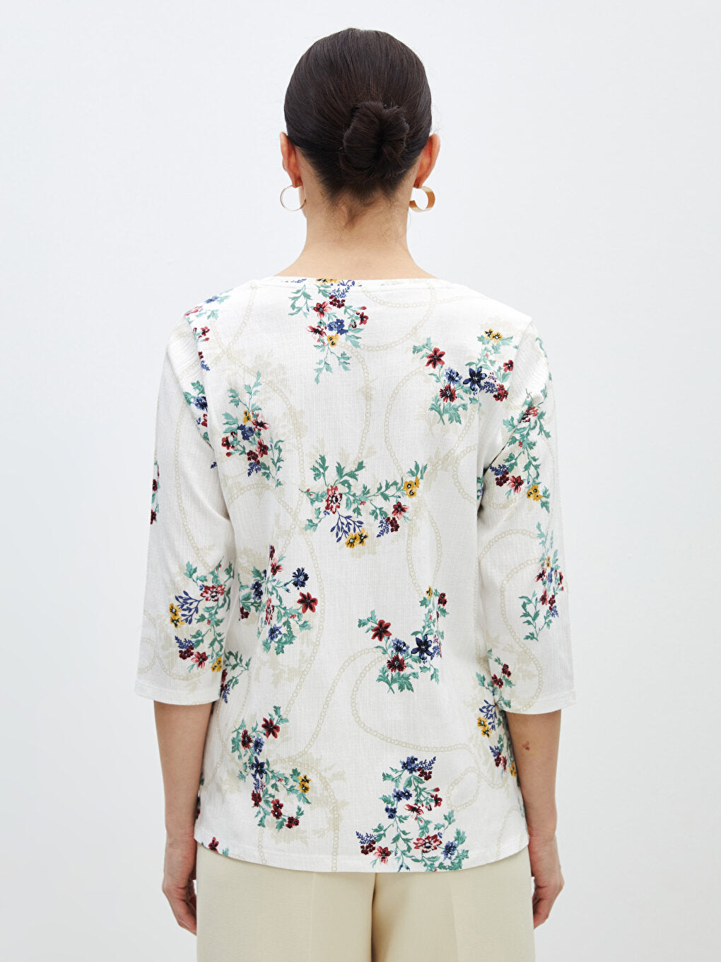 V-Neck Floral Women's Blouse