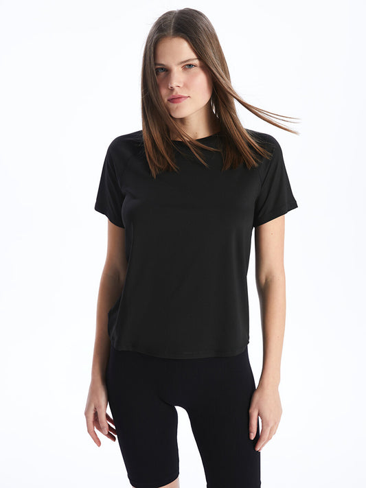 Crew Neck Plain Short Sleeve Women's T-Shirt